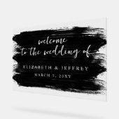 Black Brush Strokes Wedding Willkommenszeichen Acrylschild (Winkel)