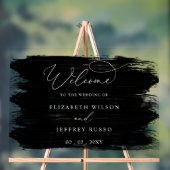 Black Brush Strokes Wedding Willkommenszeichen Acrylschild (Neutral)