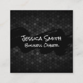 Black Brushed | Geometrische Muster Quadratische Visitenkarte (Vorderseite)