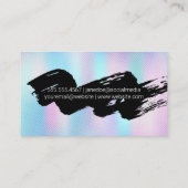 Black Brushed | Holographische Breite Visitenkarte (Rückseite)