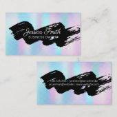 Black Brushed | Holographische Breite Visitenkarte (Vorne/Hinten)