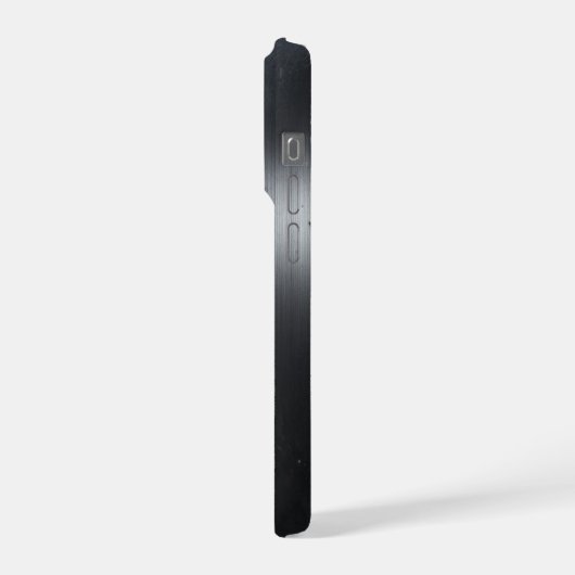 Black Brushed Metal Texture iPhone 15 Pro case iPhone Hülle (Linke Seite)