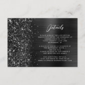 Black Brushed Metal Wedding Details  Begleitkarte (Vorderseite)