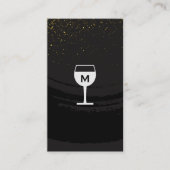 Black Brushed Wine Glass Gold gesprenkelt Visitenkarte (Vorderseite)