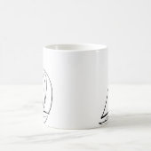 Black Brushstroke Sailboat Kaffeetasse (Mittel)