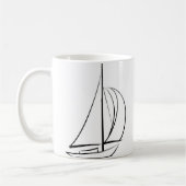 Black Brushstroke Sailboat Kaffeetasse (Links)