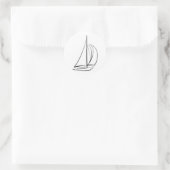 Black Brushstroke Sailboat Runder Aufkleber (Tasche)
