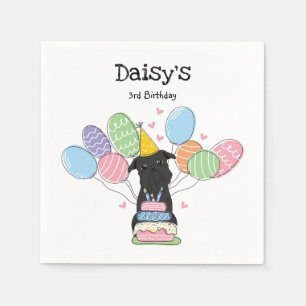 Black Brussels Griffon Birthday Paper Serviette