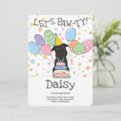 Black Brussels Griffon Birthday Party Einladung (Stehend Vorderseite)