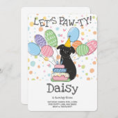 Black Brussels Griffon Birthday Party Einladung (Vorne/Hinten)