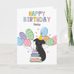 Black Brussels Griffon Dog Birthday Card Karte