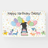 Black Brussels Griffon Dog Birthday Party Banner (Horizontal)