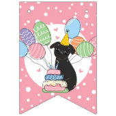 Black Brussels Griffon Dog Birthday Wimpelkette (Erste Fahne)