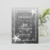 Black Bubbles Starfish Beach Hochzeitseinladungen Einladung (Stehend Vorderseite)