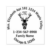 Black Buck Monogram Rücksendeadresse Permastempel (Design)