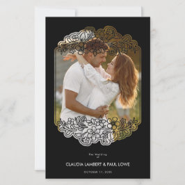 Black Budget Nice Floral Frame Wedding Photo
