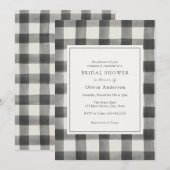 Black Buffalo Kariert Bridal Dusche Einladung (Vorne/Hinten)