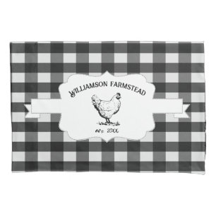 Black Buffalo Kariert Farm Chicken Kissen Case Kissenbezug