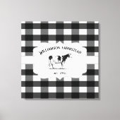 Black Buffalo Kariert Farm Cow Canvas drucken Leinwanddruck (Vorderseite)