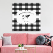 Black Buffalo Kariert Farm Cow Canvas drucken Leinwanddruck (Insitu (Wohnzimmer))