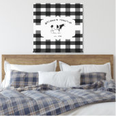 Black Buffalo Kariert Farm Cow Canvas drucken Leinwanddruck (Insitu (Schlafzimmer))