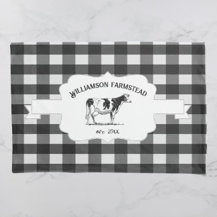 Black Buffalo Kariert Farm Cow Kissen Case Kissenbezug