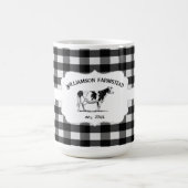 Black Buffalo Kariert Farm Cow Tasse (Mittel)