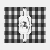 Black Buffalo Kariert Farm Horse Fleece Blanket (Vorderseite (Horizontal))