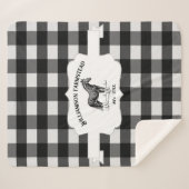 Black Buffalo Kariert Farm Horse Sherpa Blanket Sherpadecke (Vorderseite (Horizontal))