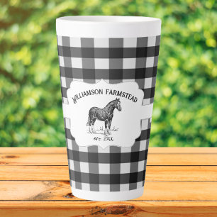 Black Buffalo Kariert Farm Horst Latte Tasse