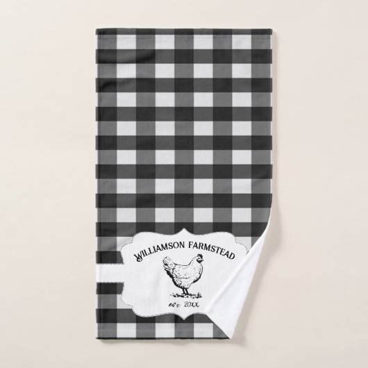 Black Buffalo Kariert Farm Hühnchen Bad Handtuch S Badhandtuch Set (Handtuch)