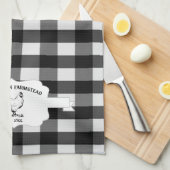 Black Buffalo Kariert Farm Hühnchen Küchentuch (Viertel Falte)