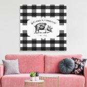 Black Buffalo Kariert Farm Pig Canvas drucken Leinwanddruck (Insitu (Wohnzimmer))