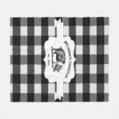 Black Buffalo Kariert Farm Pig Fleece Blanket (Vorderseite (Horizontal))