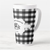 Black Buffalo Kariert Farm Pig Latte Tasse (Rechte Ecke)