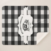 Black Buffalo Kariert Farm Pig Sherpa Blanket Sherpadecke (Vorderseite (Horizontal))