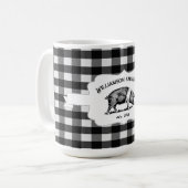 Black Buffalo Kariert Farm Schweinekaffee Tasse (Vorderseite Links)