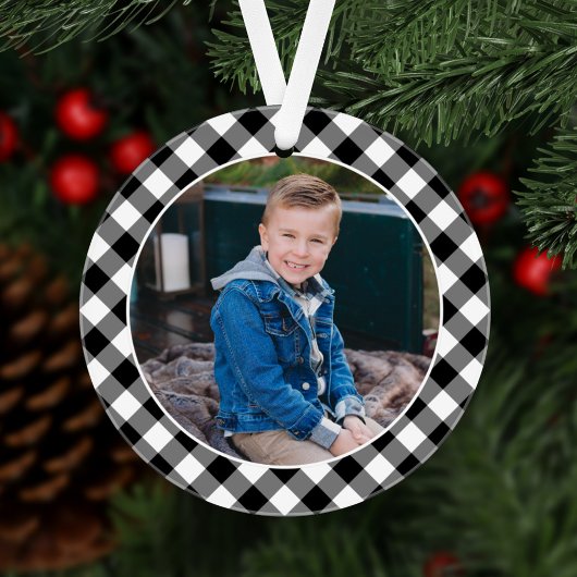 Black Buffalo Kariert Holiday Foto Personalisiert Ornament
