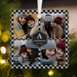 Black Buffalo Kariert Lumberjack Foto Collage Ornament Aus Metall