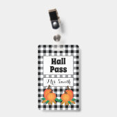 Black Buffalo Kariert mit Pumpkins Hall Pass Abzei Ausweis (Vorderseite mit Clip)