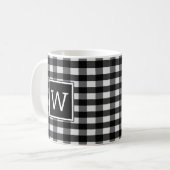 Black Buffalo Kariert Monogram Tasse (Vorderseite Links)