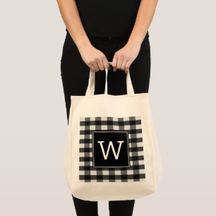 Black Buffalo Kariert Monogram Tote Bag Tragetasche