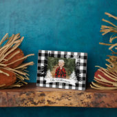 Black Buffalo Kariert Rustic Pine Tree Family Foto Fotoplatte (Seite)