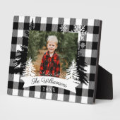 Black Buffalo Kariert Rustic Pine Tree Family Foto Fotoplatte (Seite)