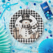 Black Buffalo Kariert Snowman Pappteller (Party)