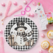 Black Buffalo Kariert Snowman Pappteller (Party)