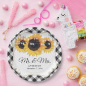 Black Buffalo Kariert Sonnenblume Mr. and Mrs. Wed Pappteller (Party)