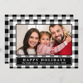 Black Buffalo Kariert Weihnachts Foto Weihnachtska Feiertagskarte