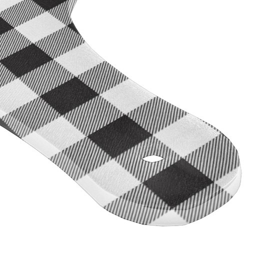 Black Buffalo Kariertes Mit Monogramm Paddelglas Schneidebrett (Ecke)