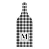 Black Buffalo Kariertes Mit Monogramm Paddelglas Schneidebrett (Vorderseite)